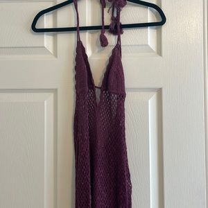 Abercrombie Crochet Burgundy Maxi Dress Size Small
